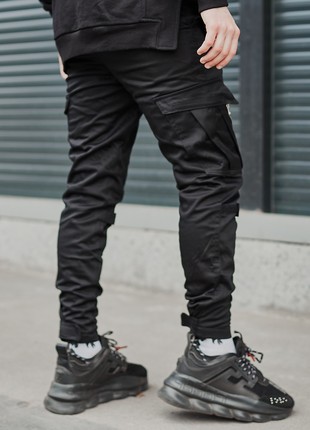 Cargo pants for men OGONPUSHKA Angry Zipp black2 photo