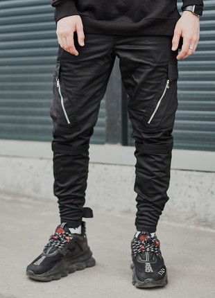 Cargo pants for men OGONPUSHKA Angry Zipp black6 photo
