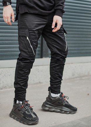 Cargo pants for men OGONPUSHKA Angry Zipp black9 photo