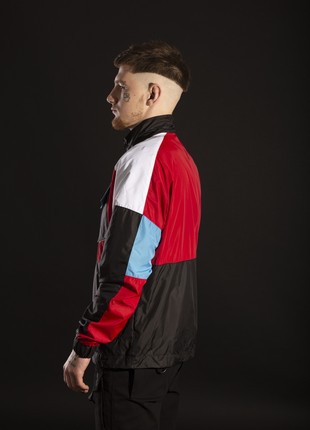 Men's zip-up jacket OGONPUSHKA Retro red2 photo