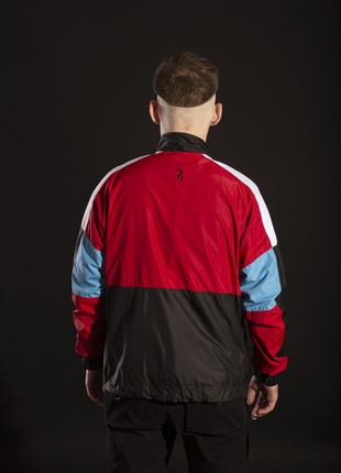 Men's zip-up jacket OGONPUSHKA Retro red3 photo