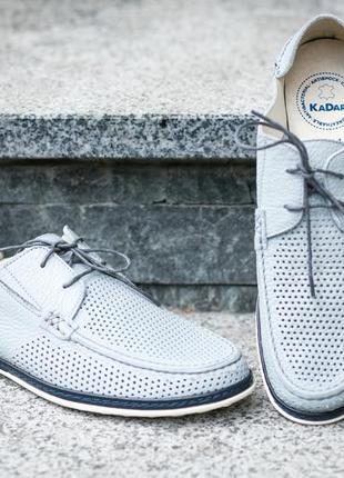 Summer men's shoes in gray. men's moccasins are perforated! Kadar 2974 photo
