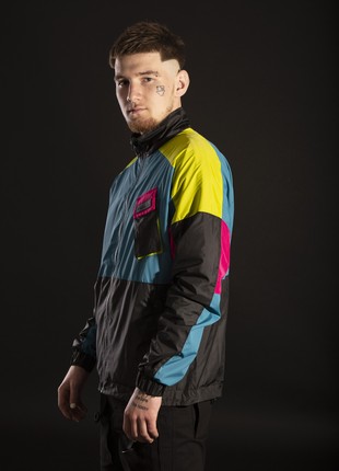 Men's windbreaker-zipper OGONPUSHKA Retro turquoise6 photo