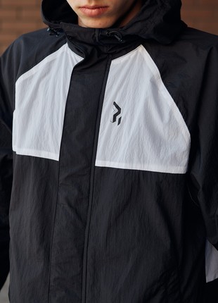 Men's zipper jacket OGONPUSHKA Zef black and white4 photo