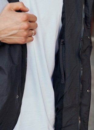 Men's zipper jacket OGONPUSHKA Zef black and white5 photo