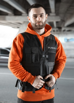 Vest with pockets OGONPUSHKA Street black with reflector8 photo