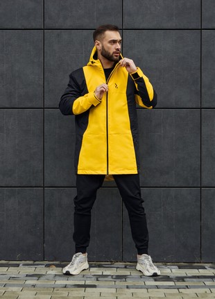 Demi-season men's jacket OGONPUSHKA Horn black and yellow