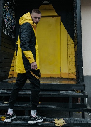 Demi-season men's jacket OGONPUSHKA Horn black and yellow10 photo