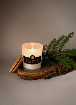 "Wild Green" Perfumed Candle (matte glass with wooden lid)