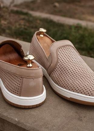 Summer men's moccasins made of natural nubuck and leather! choose quality and stylish men's shoes!6 photo