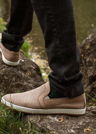 Summer men's moccasins made of natural nubuck and leather! choose quality and stylish men's shoes! Ikos 4545 photo