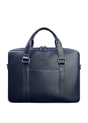 Leather Laptop bag blue BN-BAG-37-navy-blue2 photo