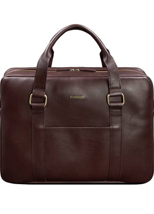 Leather Laptop bag burgundy BN-BAG-37-vin