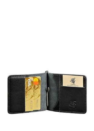 Men's leather wallet 1.0 money clip black (BN-PM-1-g)3 photo