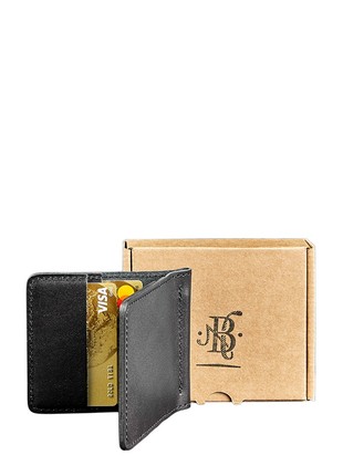 Men's leather wallet 1.0 money clip black (BN-PM-1-g)4 photo