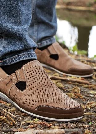 Men's sand moccasins with perforation. choose quality shoes  Kadar 459!6 photo