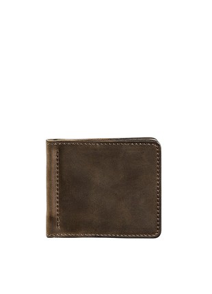 Men's leather wallet 1.0 money clip brown Crazy Horse (BN-PM-1-o)