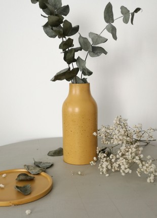 Yellow modern concrete vase2 photo