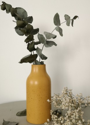 Yellow modern concrete vase1 photo