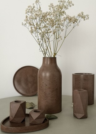 Brown modern concrete vase9 photo