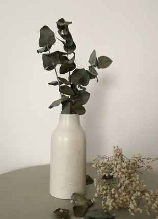 White modern concrete vase