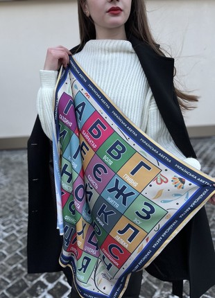 Designer big  scarf ""Ukrainian alphabet ,,  from the designer Art Sana5 photo