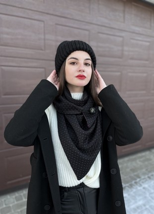 Stylish scarf double-sided scarf ,,,Ukrainian color,,  with original clasp, unisex5 photo