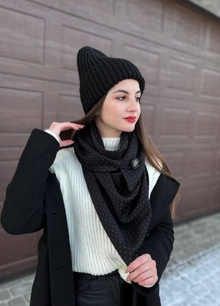 Stylish scarf double-sided scarf ,,,Ukrainian color,,  with original clasp, unisex6 photo