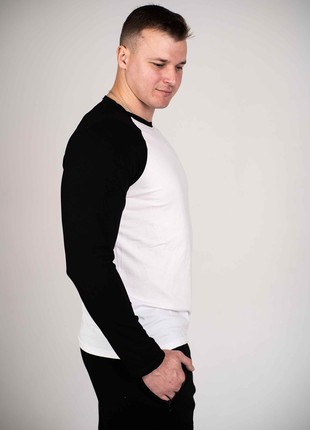 T-shirt Longsleeve white with a black sleeve Custom Wear2 photo