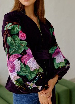 Blouse "Orchid" made of velvet6 photo