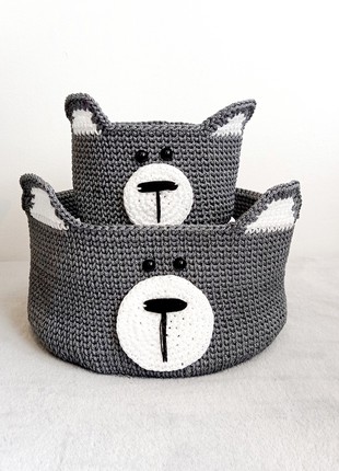 Set of basket "Grey Bear", 2 pc
