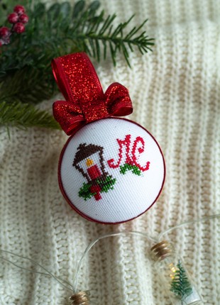 Christmas ball with cross stitch1 photo