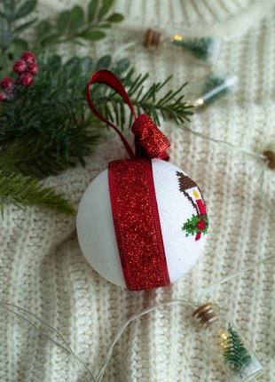 Christmas ball with cross stitch2 photo