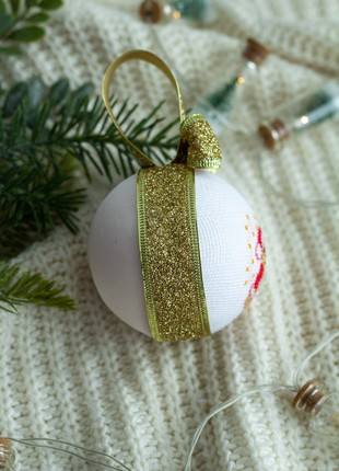 Christmas ball with cross stitch9 photo