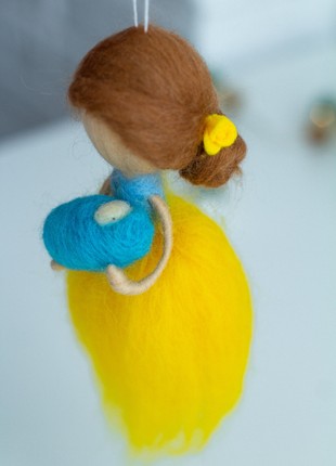 Patriotic amulet "Ukrainian mother and baby" dolls made of wool3 photo