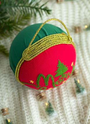 Big Christmas ball with cross stitch5 photo