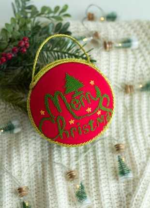 Big Christmas ball with cross stitch1 photo