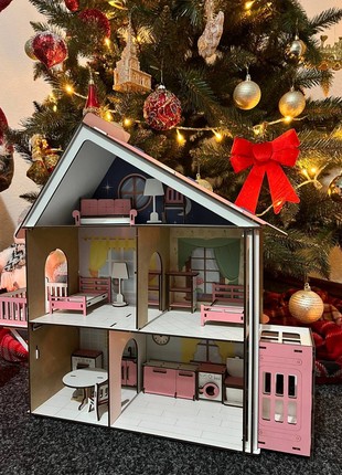 Dollhouse for LOL with Elevator and Furniture Toy Dollhouse DIY Doll Furniture Montessori Dollhouse3 photo