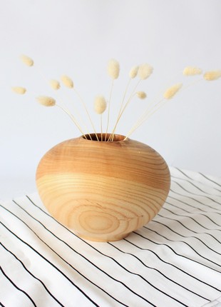 Decorative hollow vase, handmade wooden vase2 photo