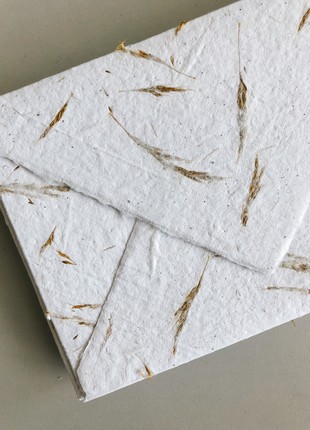 Set of 3 handmade envelopes from recycled paper with spikelets. C6 / 11x16 cm / 4,33x6,29 inch3 photo