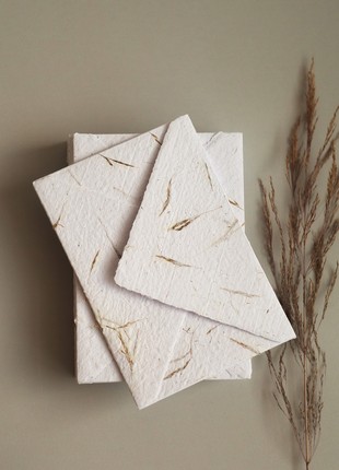 Set of 3 handmade envelopes from recycled paper with spikelets. C6 / 11x16 cm / 4,33x6,29 inch