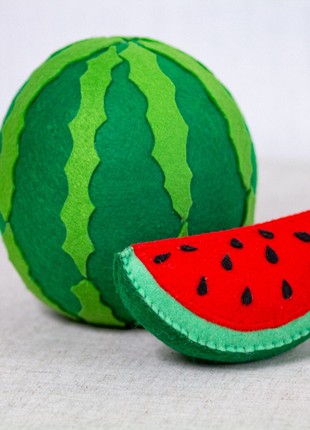 Felt fruits for kids, watermelon and 2 slices1 photo