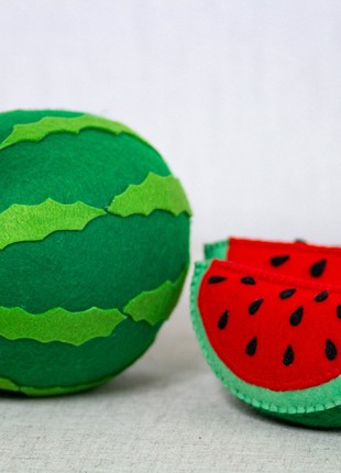 Felt fruits for kids, watermelon and 2 slices3 photo