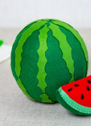 Felt fruits for kids, watermelon and 2 slices5 photo