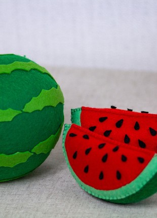 Felt fruits for kids, watermelon and 2 slices6 photo