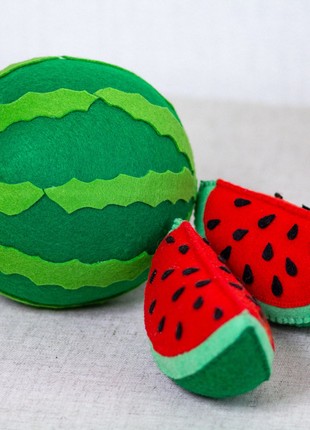 Felt fruits for kids, watermelon and 2 slices7 photo