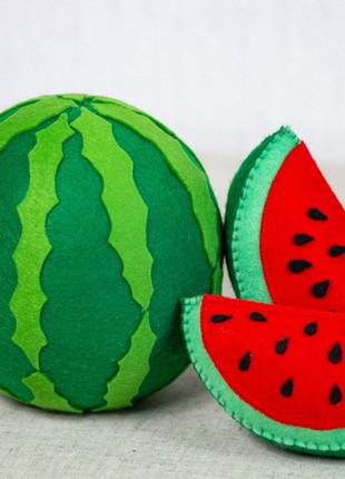 Felt fruits for kids, watermelon and 2 slices4 photo