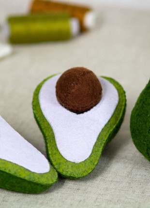 Felt fruits for kids, avocado and 2 halves4 photo