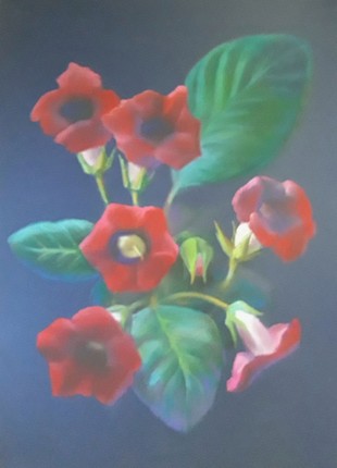 Pastel painting Gloxinia Serdyuk Boris Petrovich nSerb3278
