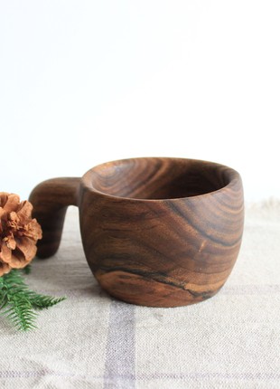 Carved kuksa cup handmade, wooden coffee mug